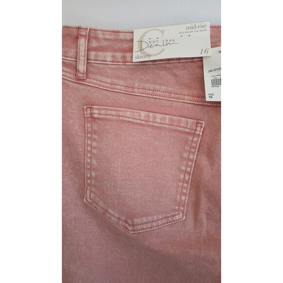 Est 1948 Denim Women's Mid Rise Jeans Size 16 Pink NWT - Picture 15 of 15